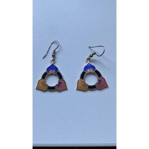Vintage Enameled Cloisonne Dangle Earring